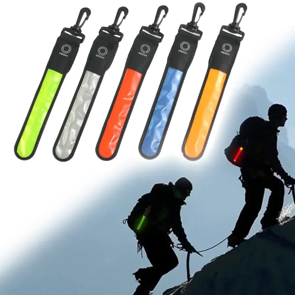 

LED Light Reflective Belt Warning Glowing Luminous Backpack Hanging Strap Outdoor Night Sports Hiking Safety Running Cycling