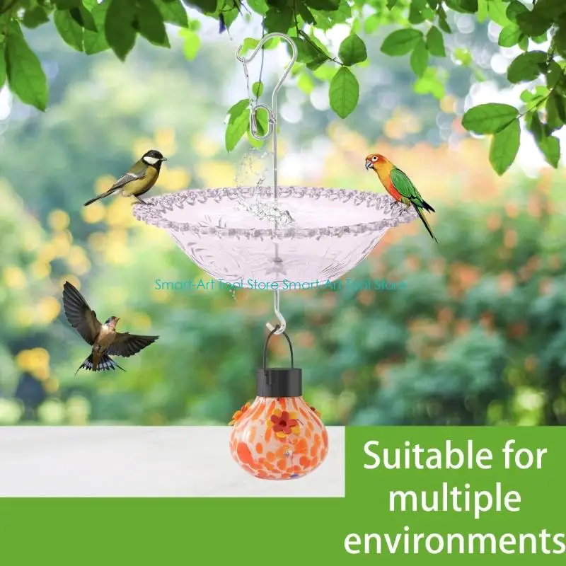E1PB Outdoor Hummingbirds Feeders Durability Stainless Steel Hanging Bird Feeders For Balcony Wildlife Watching