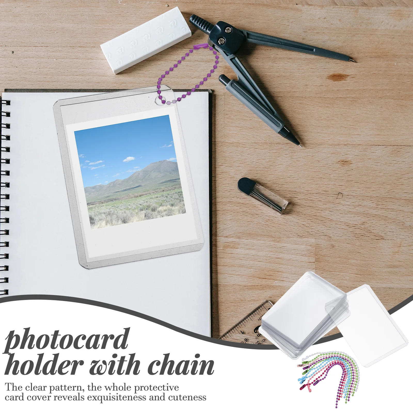 

10 set Photo Card Holder Plastic Protective Cover For Id Badge Cards Keychain Accessory Staff Students Nurses Workers Cute