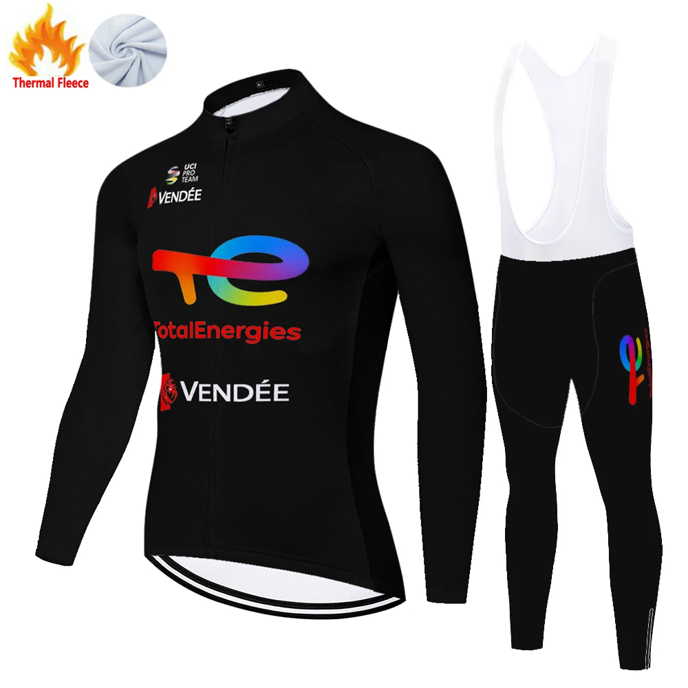 Total new energies ropa ciclismo hombre invierno Fleece conjunto ciclismo masculino cycling jersey tenue cyclisme homme hiver