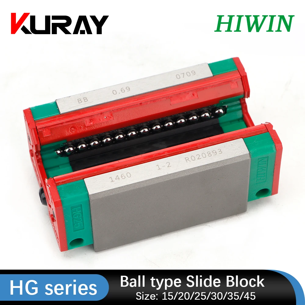 Kuray Original HIWIN HG Series Slider Block HGH HGW HGL 15 20 25 30 35 45 55 65 For HGR Linear Guide and CNC DIY Parts Machine