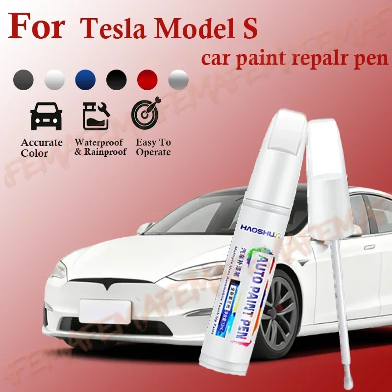 For Tesla Model S 2015-2025 Paint Repair Pen Touch Up Scratch Remover DIY Auto Accessories Black White Blue Silver pintura coche