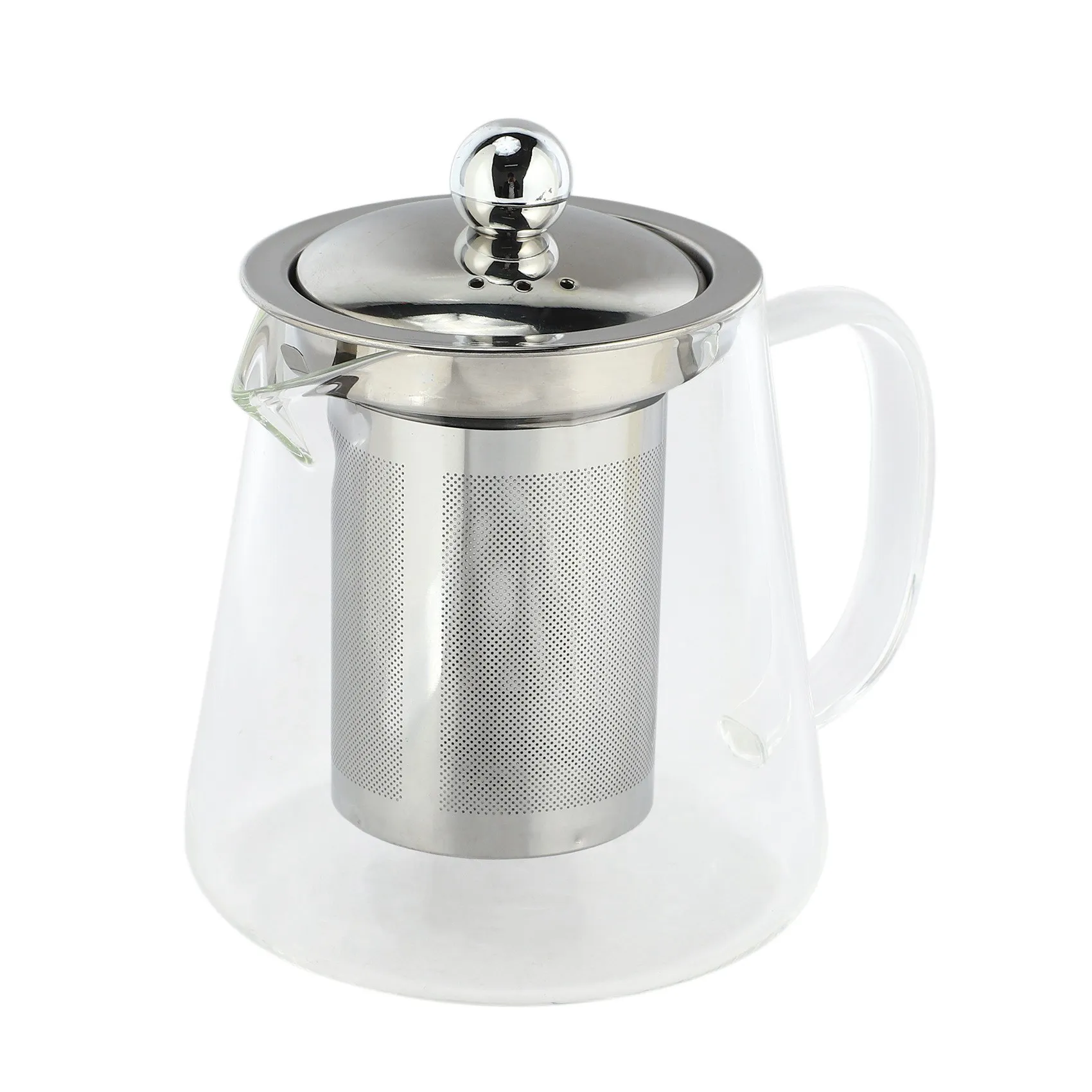 ABJN-2X 5Sizes Good Clear Borosilicate Glass Teapot With 304 Stainless Steel Infuser Strainer Heat Coffee Tea Pot Tool 380Ml