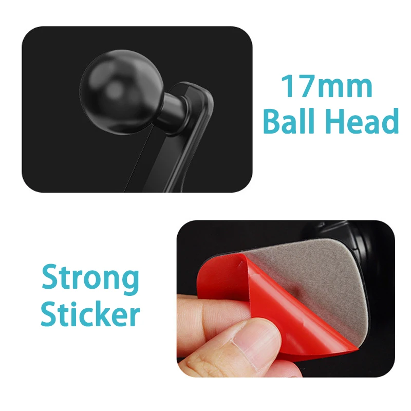 Untoom Universal 17mm Ball Head Car Phone Holder Base Dashboard Car Cell Phone Bracket Sticker Magnetic Phone Mount Accessories