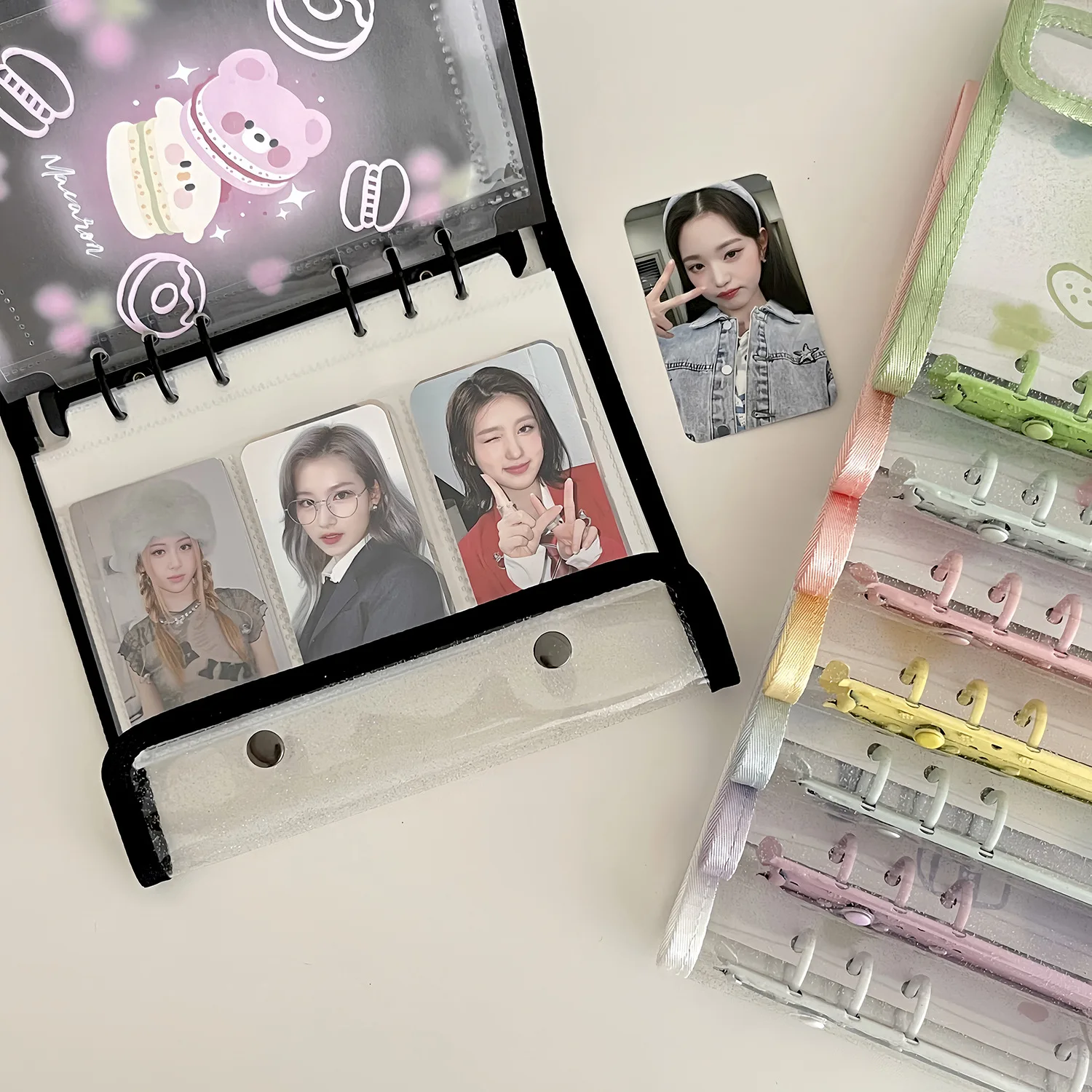 A6 Edge-Wrapped Double Buckle Loose-Leaf Star-Chasing Photo Album Widened Loose-Leaf Guka Album, Small Card Stationery