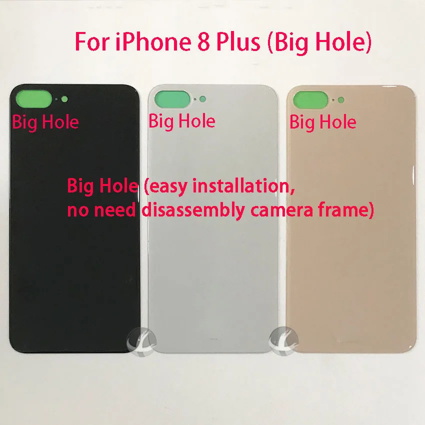 Big Hole Back Cover With Backside Adhesive Sticker For iPhone 8 8P SE2 SE3 Plus Rear Housing Glass Easy Install