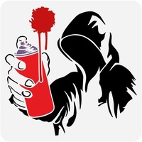Banksy Man Graffiti Spray Paint Stencil 11.8x11.8 inch Reusable Man Graffiti Painting Stencil Large Spray Paint Drawing Template