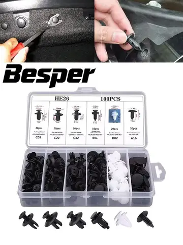 Auto Fastener Clip Mixed Car Body Push Retainer Pin Rivet Bumper Door Trim Panel Fastener Kit Car Clips Box or Bag packaging