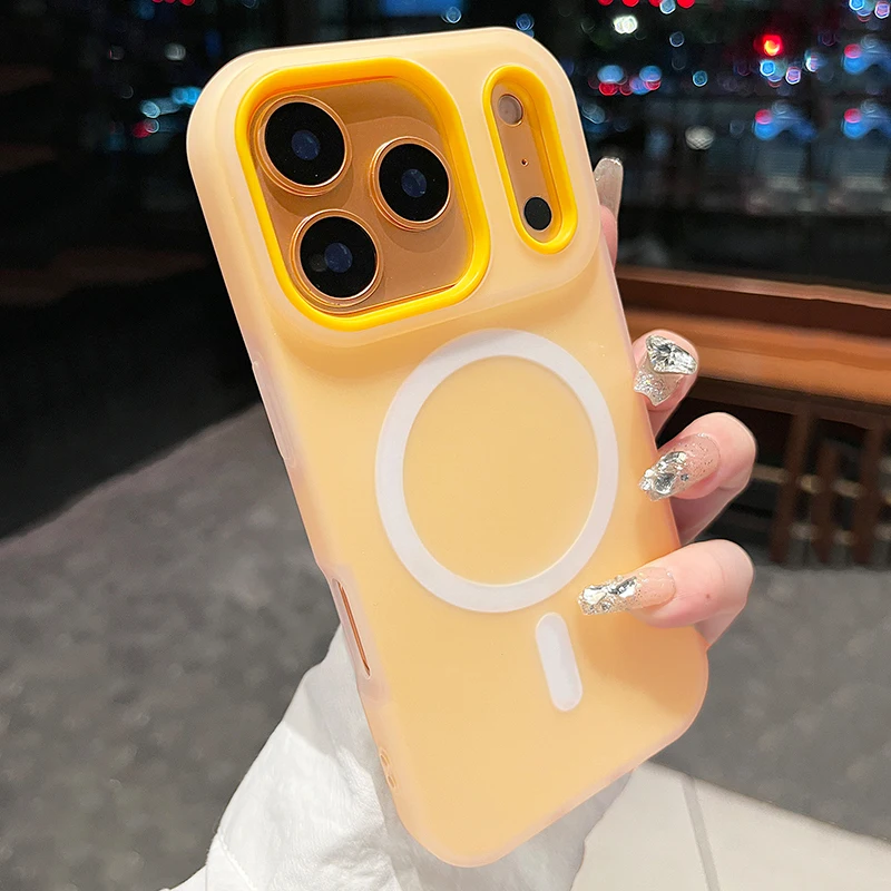 Funda magnética 2 en 1 color candy de lujo para iPhone 17 Air 16 15 14 13 12 11 Pro Max Plus, compatible con carga inalámbrica Magsafe 6