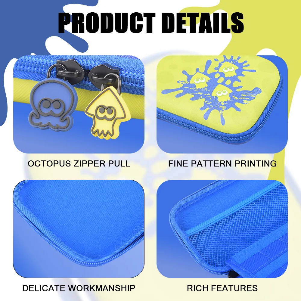 Mooroer สำหรับ Switch Host กระเป๋า Switcholed Splatoon เกมธีมกรณี NS กระเป๋ากระเป๋าถือคอนโซลเกมสวิทช์อุปกรณ์เสริม