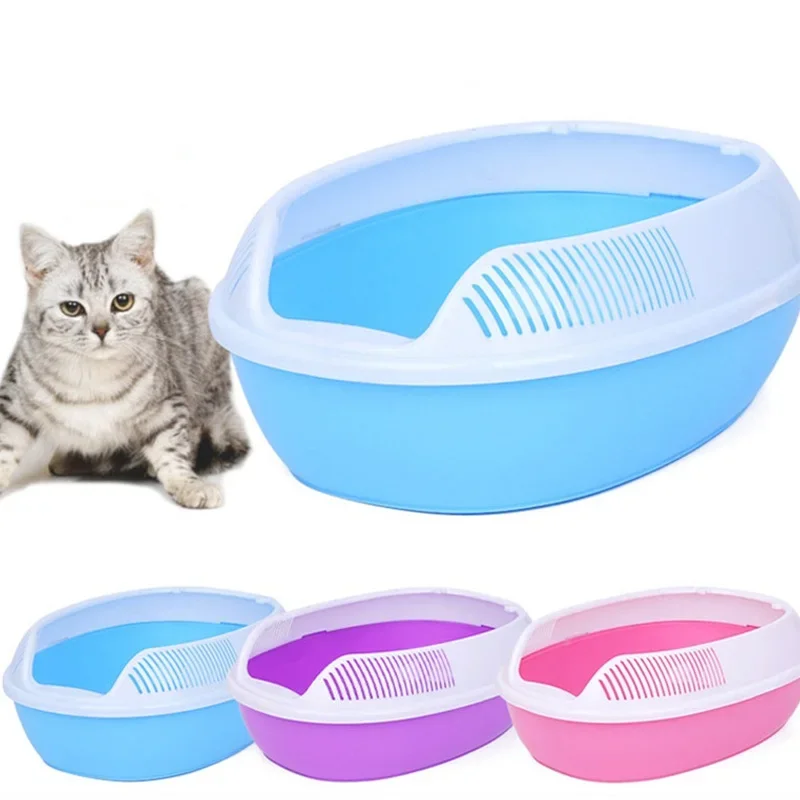 Small Cat Litter Tray Home Plastic Self-cleaning Sandbox Small Pet Bedpan Teddy Anti-splash Toilet