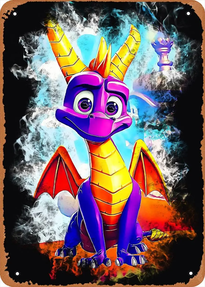 Metal Sign - Spyro Spyro - 8X12 Inch Vintage Look Tin Sign,Bar, Man CAVE Art Wall Decoration