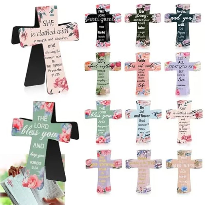 12/16/24PCS Magnetic Bookmarks Creative Cross Bookmark