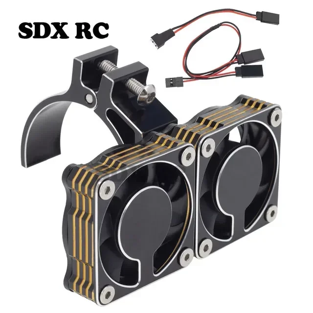 Racing 49MM Motor Heatsink Brushless 4010 Metal Dual Fan Ajustable Mount 47-51mm for TRAXXAS ARRMA 4985 1717 1/8 1/5 RC Car