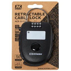 XCMAN-BLOLock sécurisé à 4 chiffres avec câble rétractable de 30 pouces, pour ski, 506, poussette, vélo et valises
