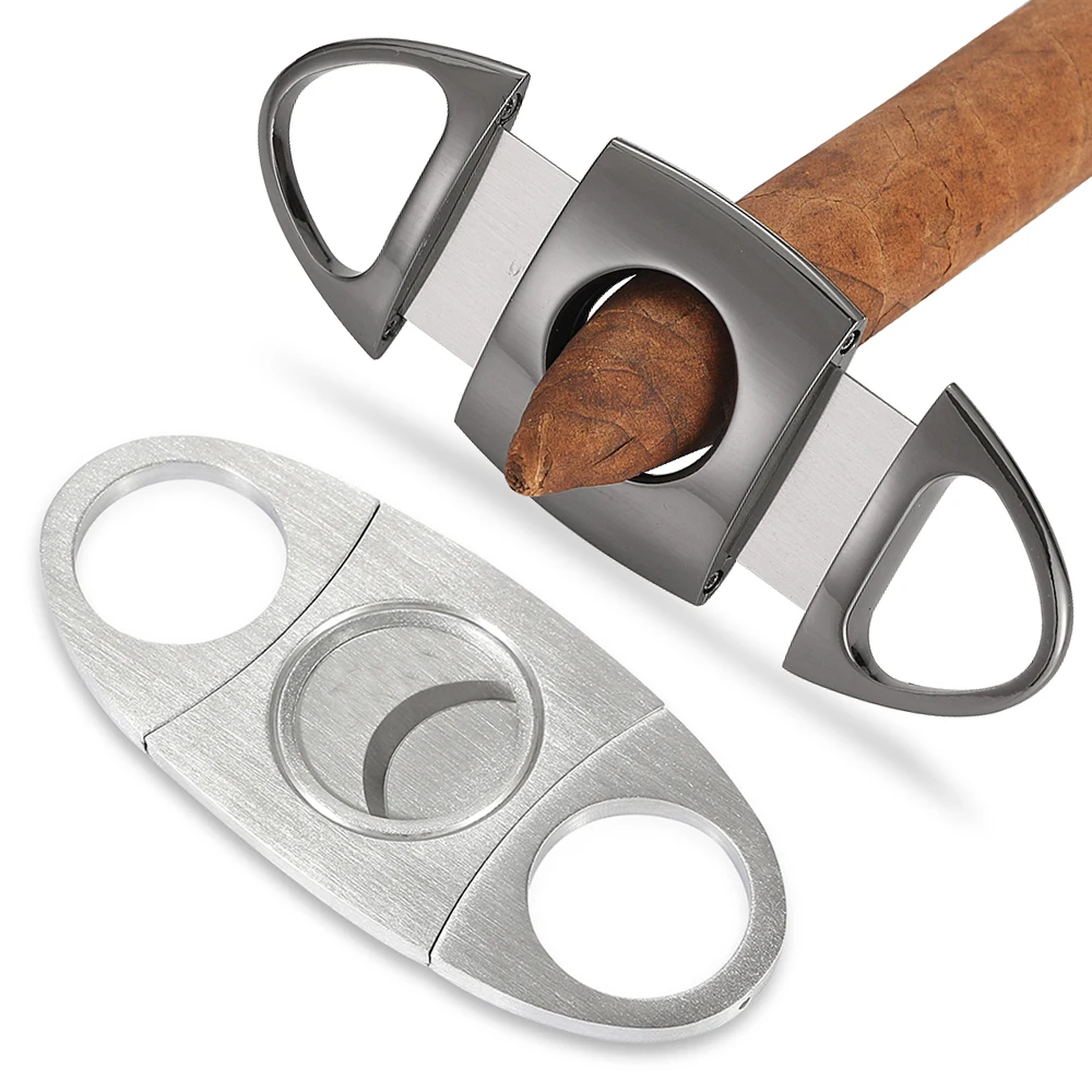 

Metal Cigar Cutter Guillotine Double Blade Sharp Cut Cigar Accessories Tobacco Cutting