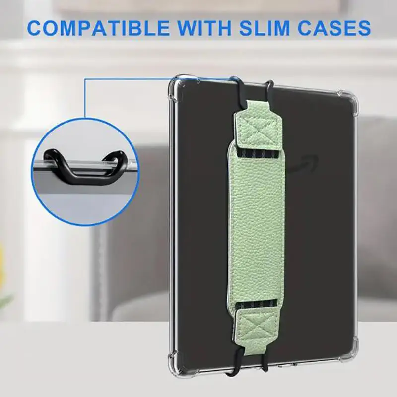 

Universal E-Reader Security Hand Strap Holder For 6-7" iPhone Finger Grip PU Leather Elastics Belt Kindle Kobo Tablets