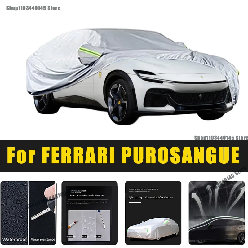 

Full Car Covers Outdoor Sun UV Protection Dust Rain Snow Oxford cover Protective For FERRARI PUROSANGUE Accessories