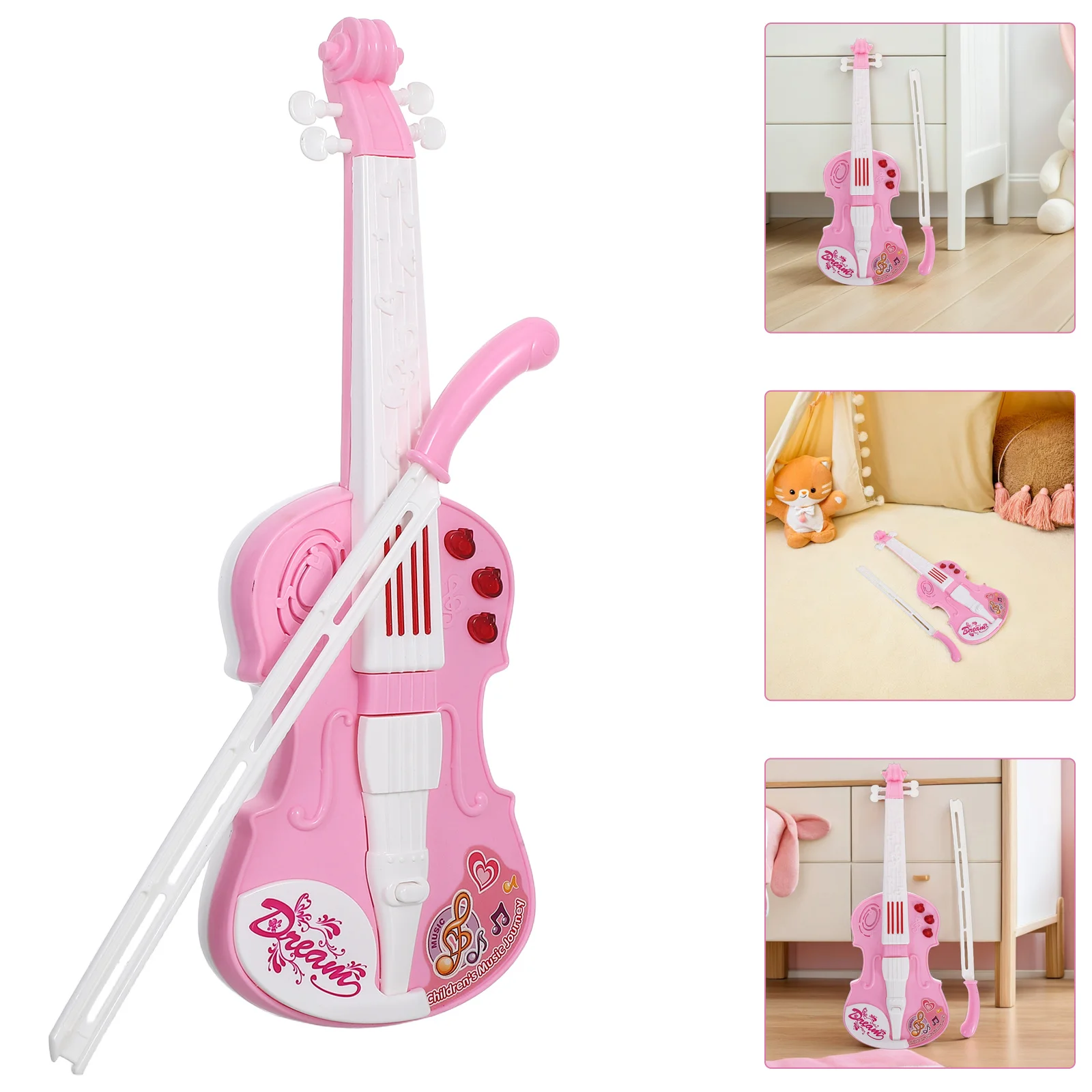 Mini instrumentos musicais de violino eletrônico infantil, modelos de instrumentos infantis para bebês, brinquedos pré-escolares de plástico abs