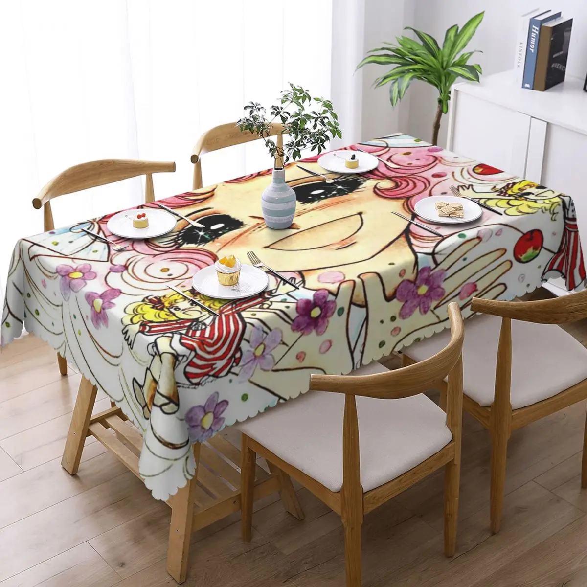 Candy Candy Anime Manga Customized Rectangular Tablecloth Waterproof Table Cover for Dining Events Table Cloth