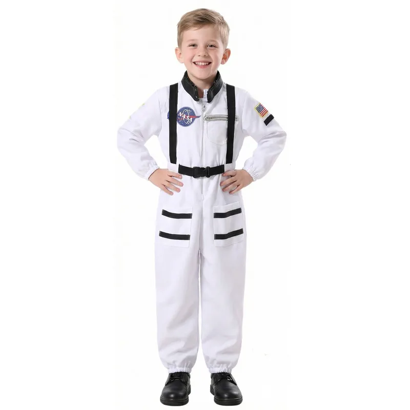 

Детский костюм космонавта, костюм космонавта для ролевых игр, наряд для выступлений на Хэллоуин для мальчиков и девочек, праздничная праздничная одежда для кампуса