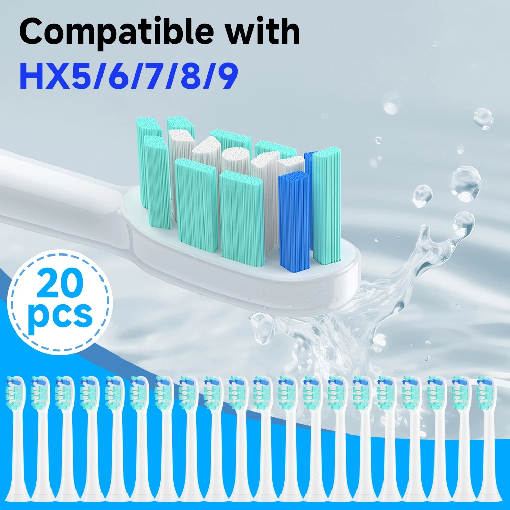 

Сменные насадки для зубных щеток (4/8/12/20 шт.), совместимые с электрическими зубными щетками Philips 5100, 5300, 6100, 6500 и т.д.