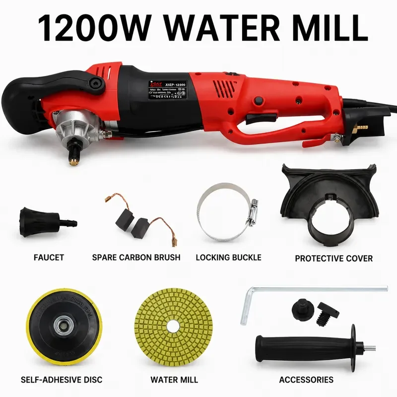 1200W Electric Water Grinder Injection Polishing Machine Small Household Stone Marble Crystal Polisher Tool