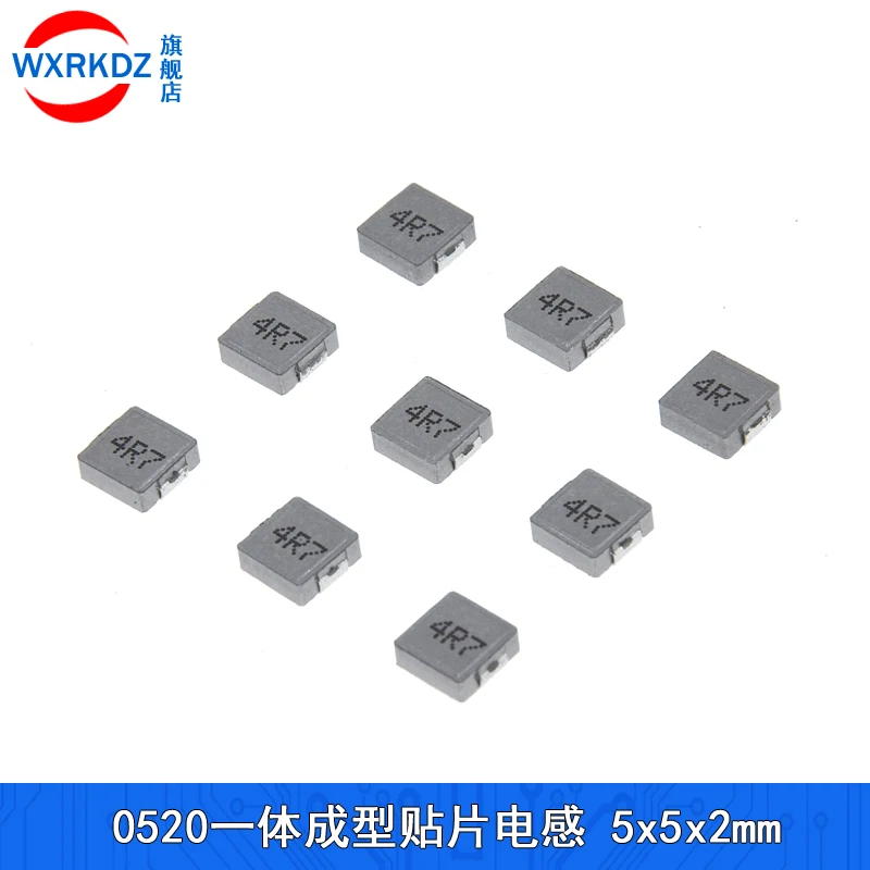 10PCS/LOT 0520 Integrated molding Inductor SMT 5*5*2mm 5x5x2mm 1uh 2.2uh 3.3uh 4.7uh 6.8uh 1uh MARKING 1r0/2r2/3r3/4r7/6r8/100