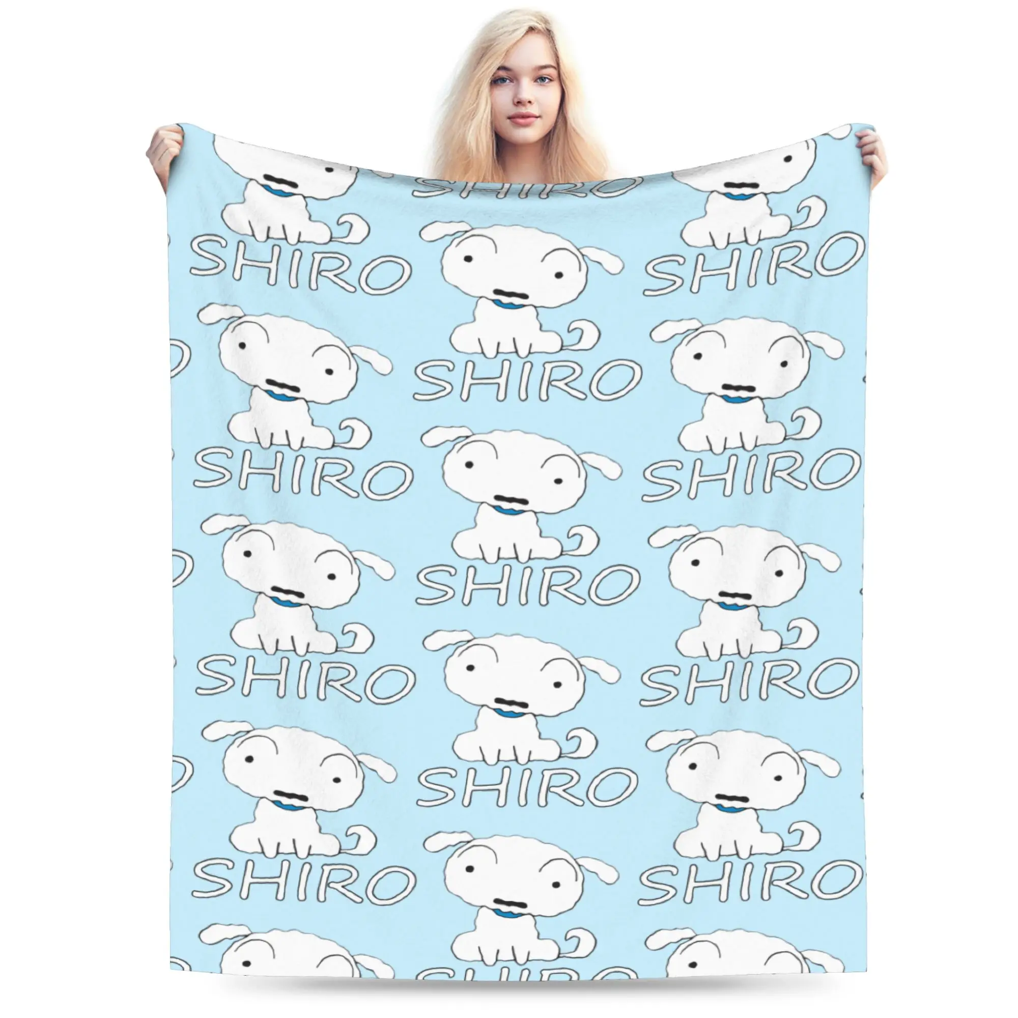 Shiro Crayons Shin-chans dog Blankets Flannel Spring/Autumn Ultra-Soft Throw Blanket for Bedding Couch Plush Thin Quilt