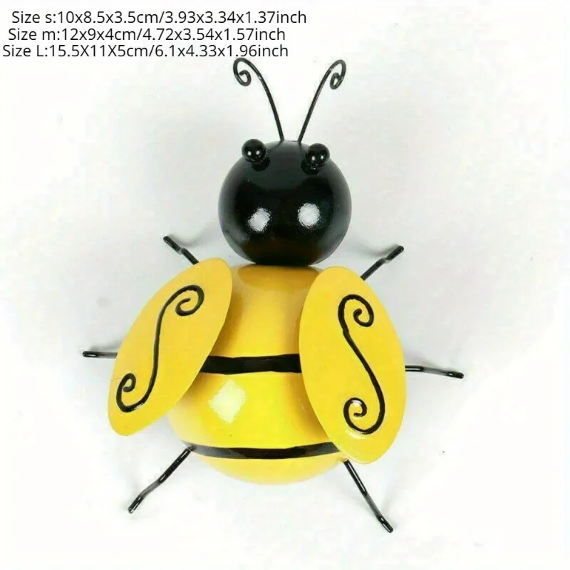2026 4Pcs/Set Wall Decorative Metal Bumble Bee for Indoor Garden Home Party Cafe Bar Vintage Ornaments Collection Gift