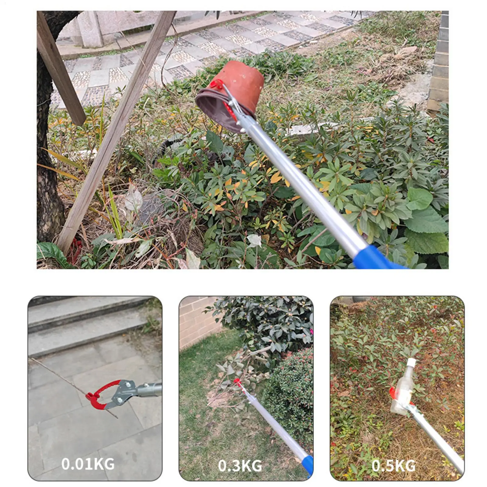 أداة المنتزع من سبائك الألومنيوم خفيفة الوزن وقابلة للطي لمستلزمات الحدائق أداة المنتزع لتنظيف قواطع المنزل لكبار السن #5