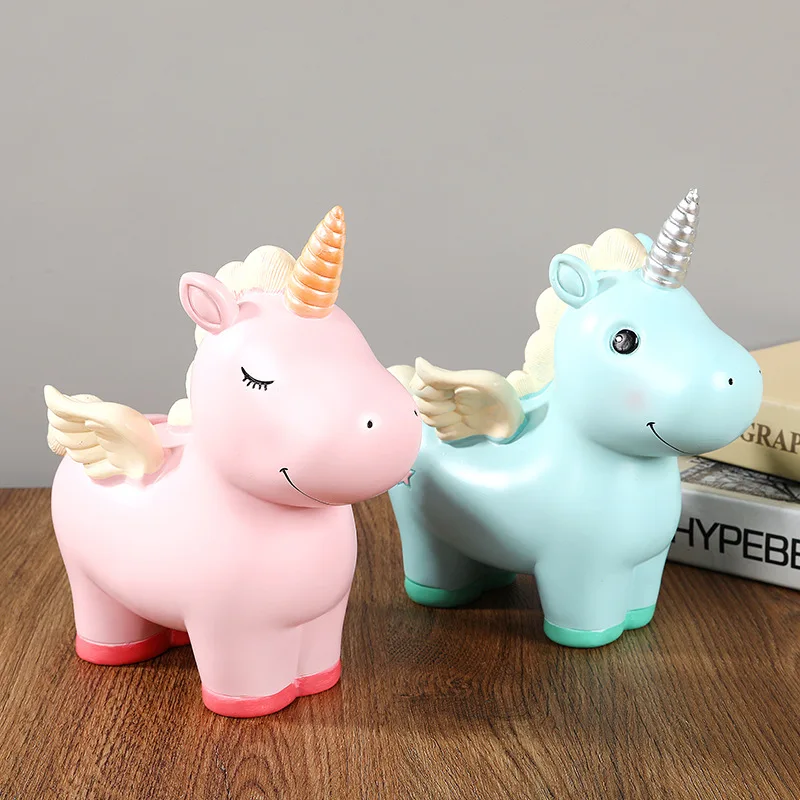 Unicorn Piggy Bank Only Enter But Cannot Exit Creative Boys Girls Piggy Banks Decorative Ornaments for Children