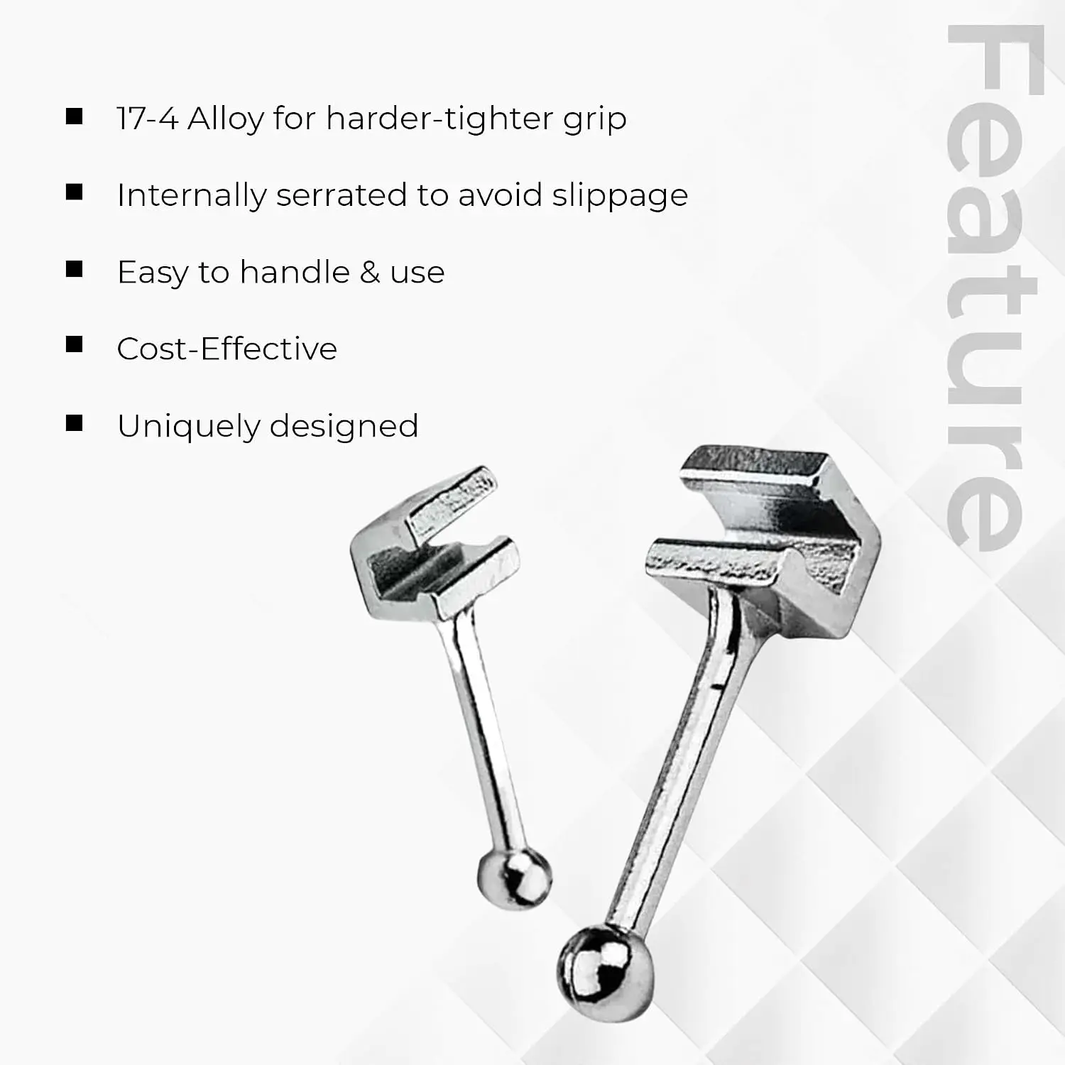 5Packs=50Pcs Orthodontic Crimpable Hook, Crimp Hook for Dental Archwire, Multiple Styles, Orthodontic Traction Hook