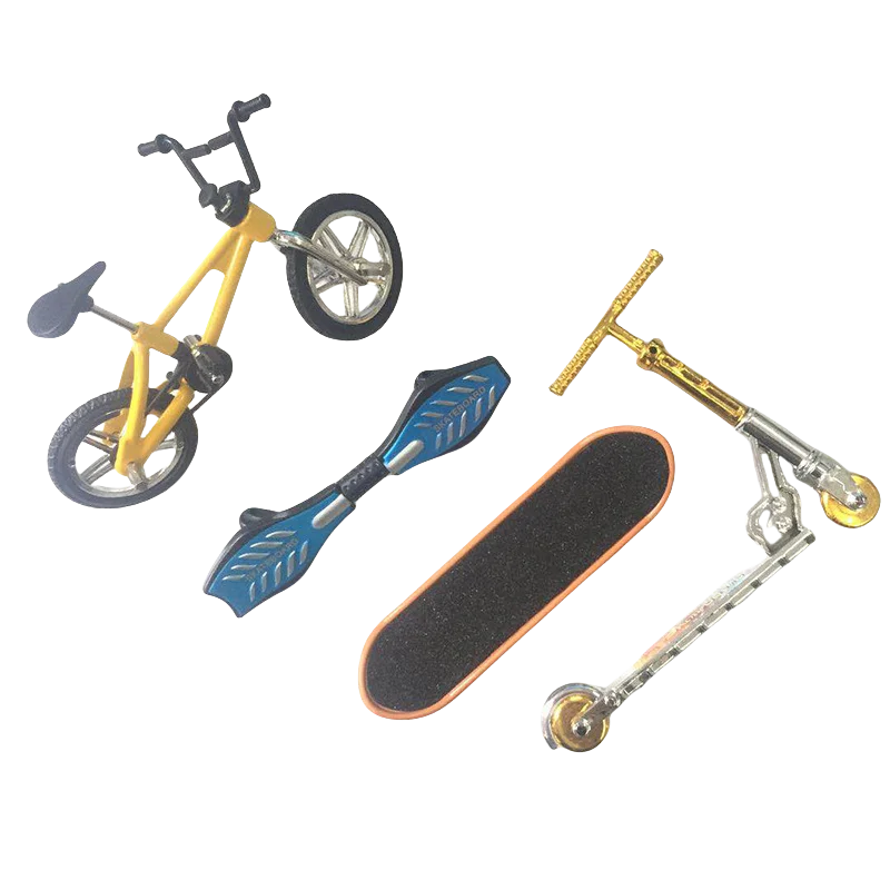 4 PCS 미니 자전거 손가락 스케이트 보드 장난감 자전거 모델 스케이트 보드 스쿠터 모델 장난감