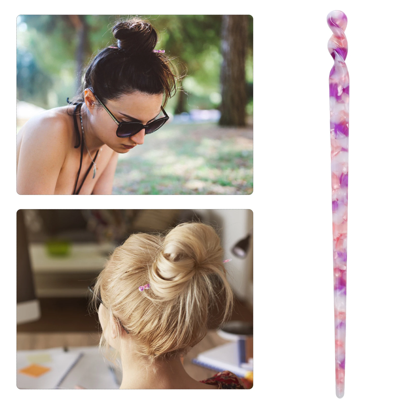

Acetate Hair Sticks Vintage Wedding Accessories Durable Chignon Hairpins Women Daily Use Occasions Hair Chopsticks