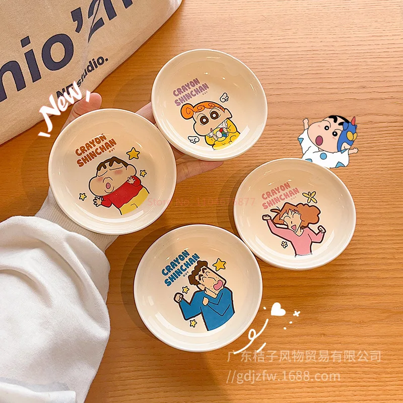 2025 ใหม่ Crayon Shin Chan Dish รสจานน่ารักการ์ตูนจานปรุงรสจานในครัวเรือนความงามเซรามิคจานขนาดเล็ก