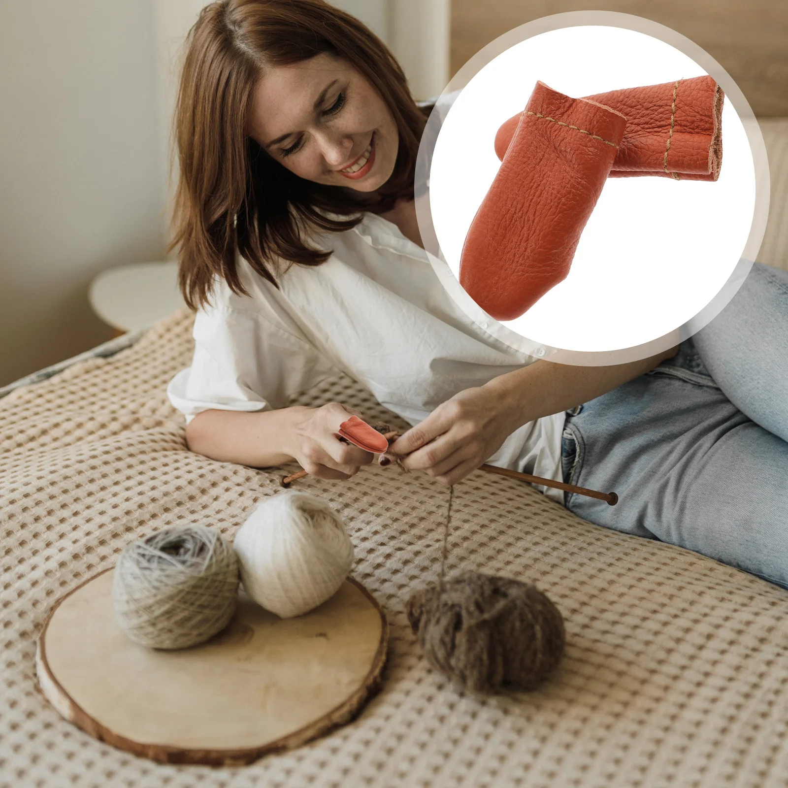 10 أزواج من واقيات الأصابع متينة وناعمة قابلة للتنفس لخياطة الحياكة وإبرة التلبيد بنفسك #5