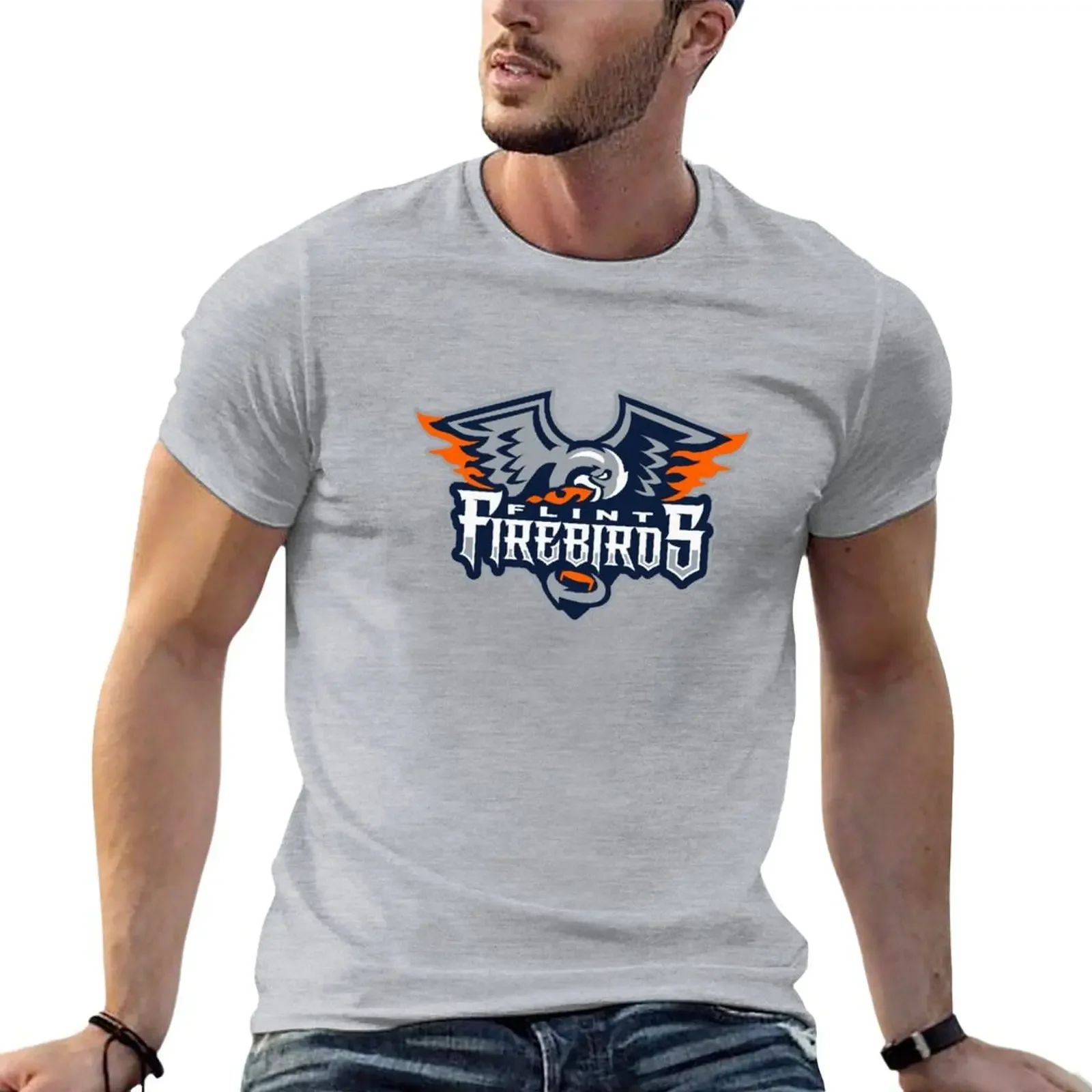 Flint Firebirds Hockey T-Shirt blacks animal prinfor boys plus size tops mens cotton t shirts