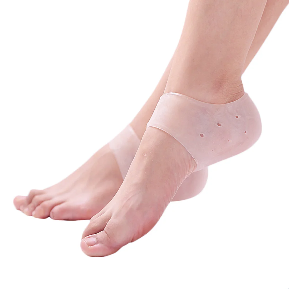 

Silicone Gel Heel Socks White Reusable For Plantar Fasciitis Pain Relief Foot Skin Care Protector Moisturizing Cushion Pad