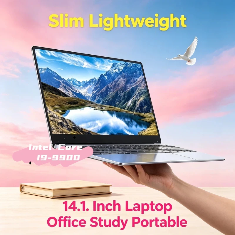 

Intel Core I9-9900 Ultra Slim Portable New 14.1 Laptop 32GB 2TB Laptop 1920*1080 HD Windows 11 Pro Office Study