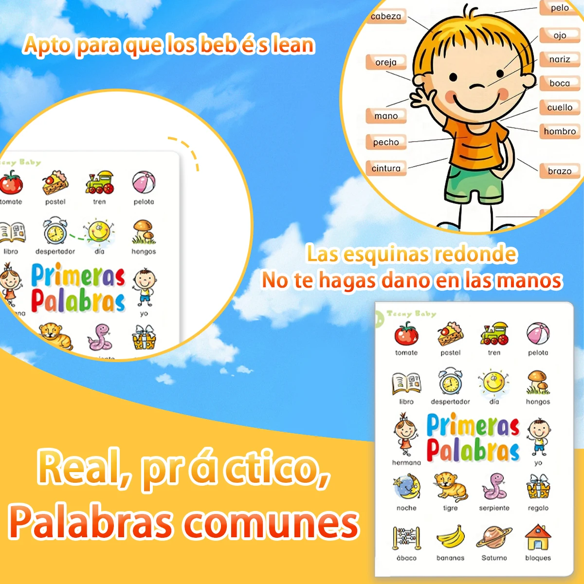 Spanish - Learning Flashcards: Cover Foods, Garden & Farm Elements Kids Learning Books in Spanish