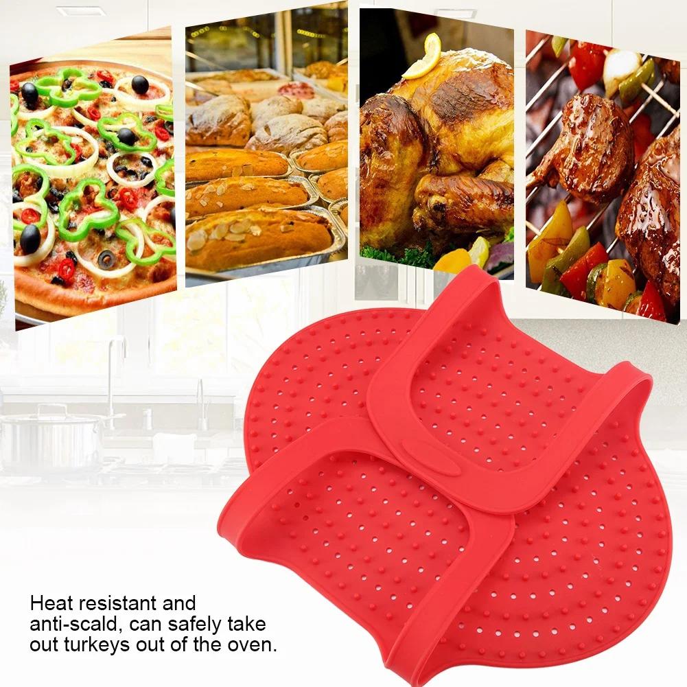 Food Grade Siliconen Hittebestendige Kalkoenheffer Non-Stick Gevogelte Kookmat (Rood)