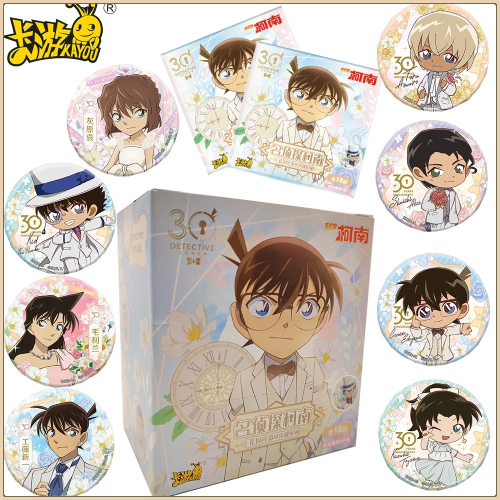 

KAYOU Genuine Detective Conan Anime Cartoon Characters Round Badge DIY Custom Brooches for Fans Collection Decorative Toys Gifts
