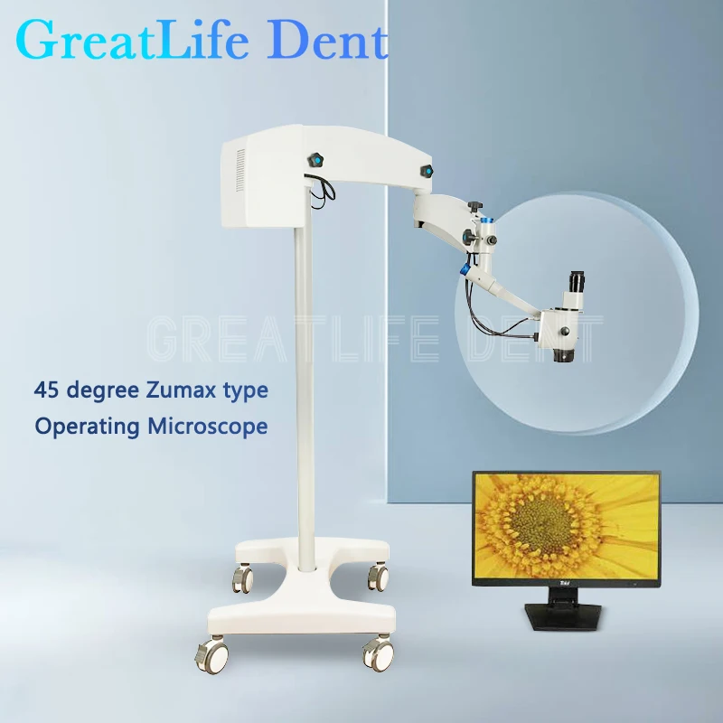 GreatLife Dent 45 Degree Zumax OMS2355 Operating Microscope 5 Steps 0-180 Degree Adjustable Use ENT Digital Surgical Microscope