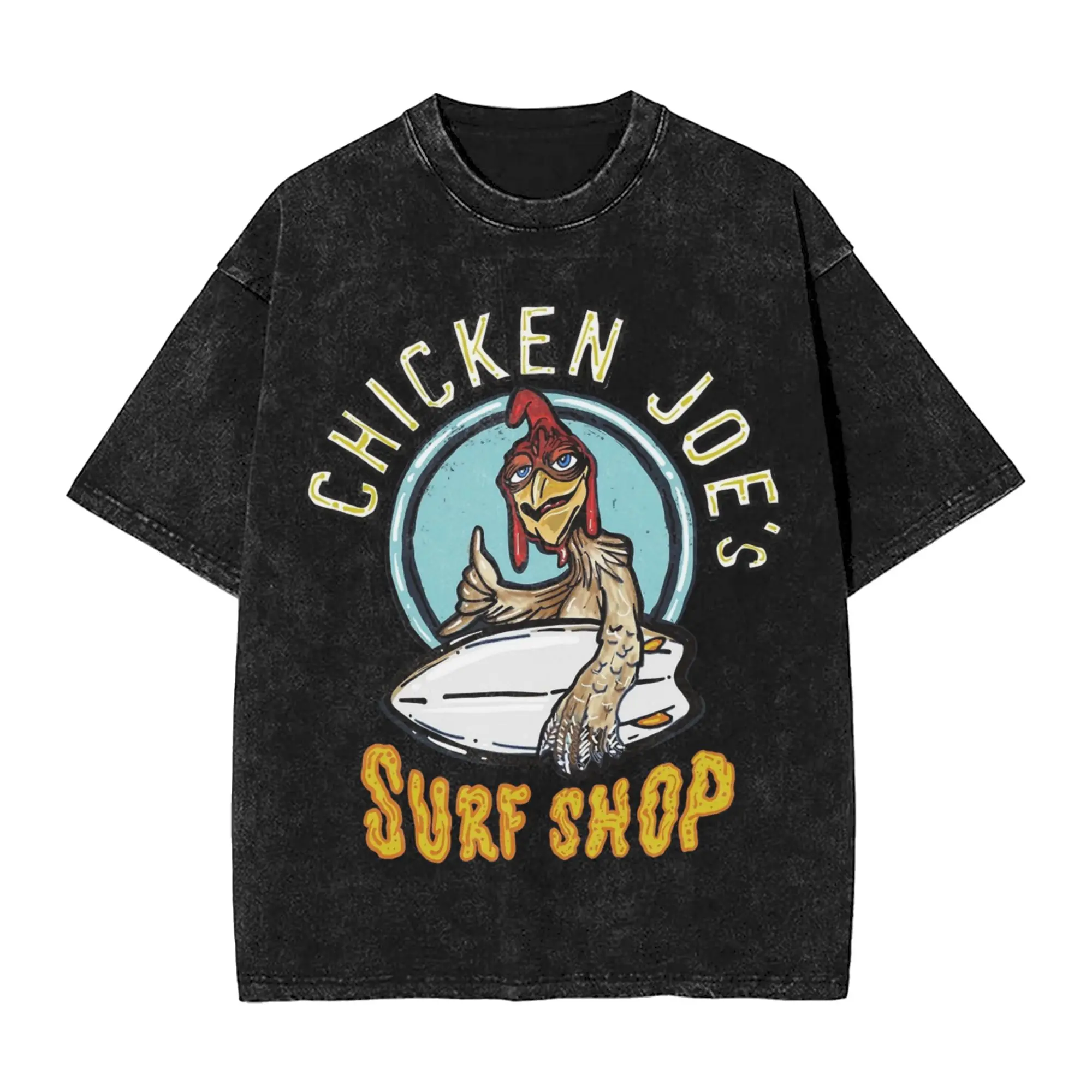 Surf's Up Chicken Joe T Shirt Hip Hop Washed 100% Cotton Oversize T-Shirt  Vintage for Men Women Streetwear Printed Tee Shirt