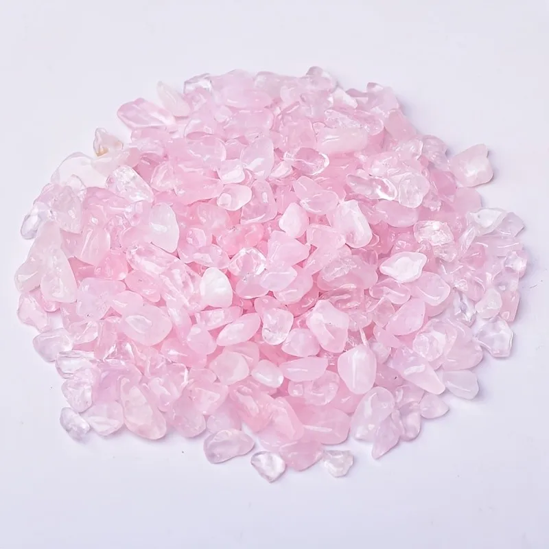 رقائق الصخور المصقولة المصقولة من الكوارتز الوردي، أحجار كريستال الكوارتز الوردي الطبيعي، حوض السمك غير المنتظم، الحصى، رمال الصخور #2