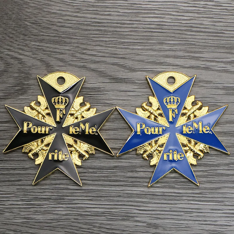 

Prussian Blue Black Medal Commemorative Badge