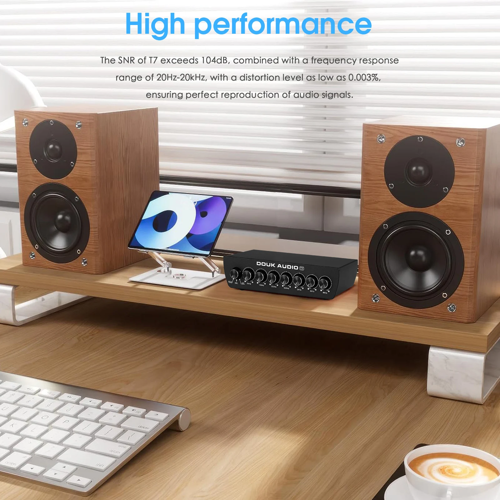 Douk Audio T7 7-Band-Equalizer symmetrischer XLR/RCA-Vorverstärker für Heim verstärker – Detail 5