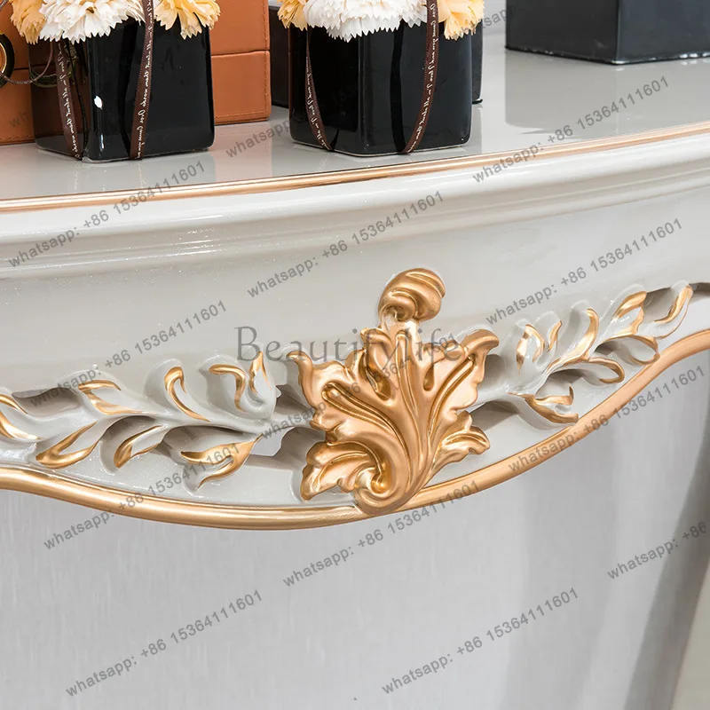 French Entrance Deck Carved Gold Ivory White Entrance End View Deck