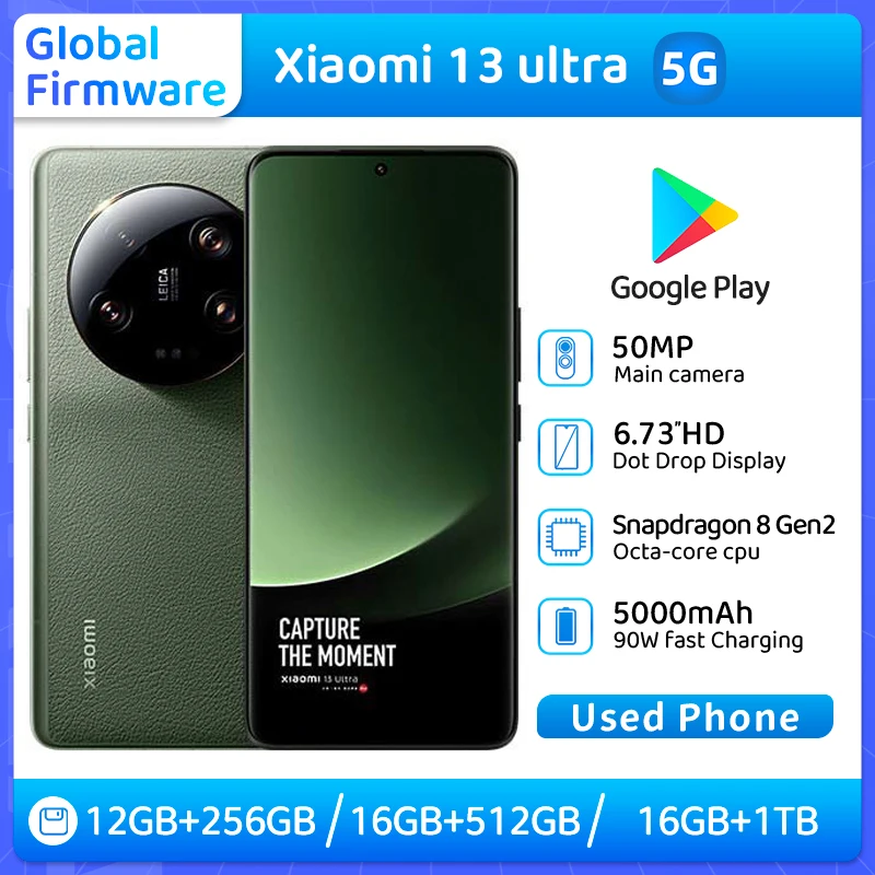 هاتف Xiaomi 13 Ultra 5G 6.73 بوصة 3200x1440px 522ppi CPU Snapdragon8 Gen2 50MP HyperOIS 5000mAh NFC مستعمل #1